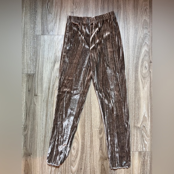 Mia Joy Girls Velvet Brown Leggings sz 8 - Picture 1 of 4